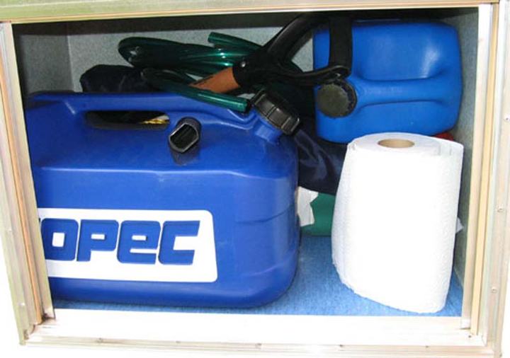 Outside locker with canisters