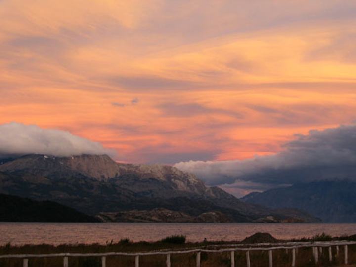 Lake General Carrera at dusk