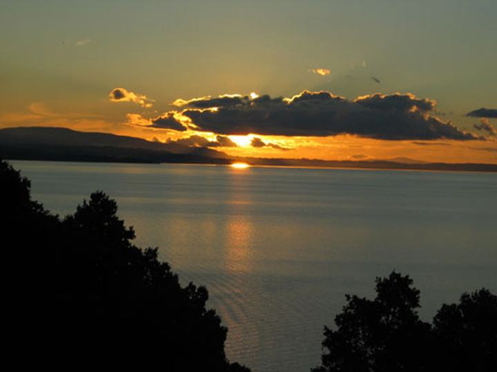 Lake Villarrica at sunset