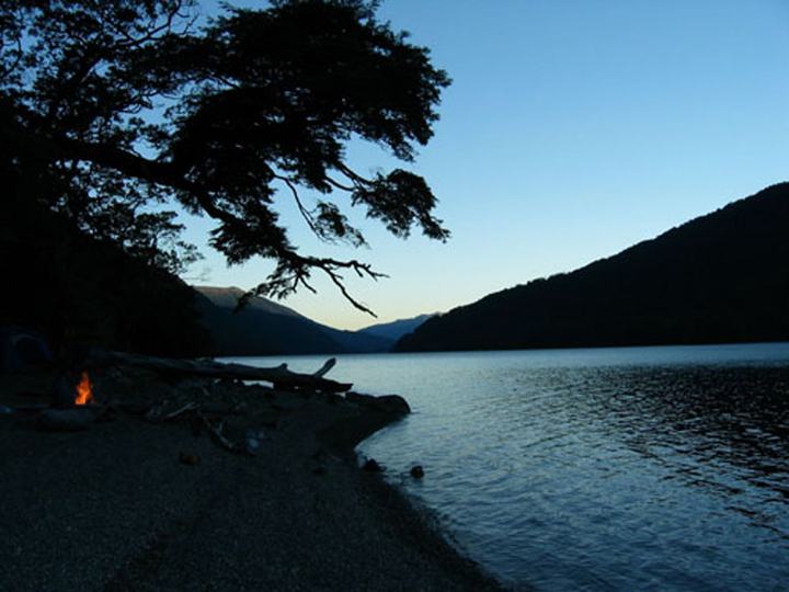 A campsite to ourselves at Pirihueico