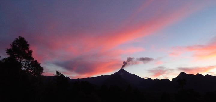 Volcano panorama at dusk