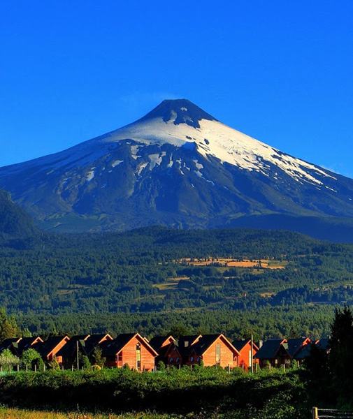 Cabins below Villarrica